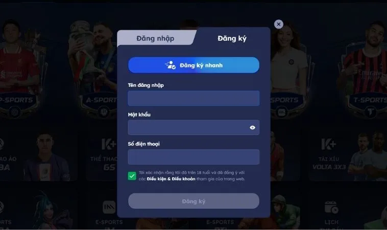 Quy Trình Đăng Ký SM66 Nhanh Chóng Nhận Ngay Ưu Đãi Chào Mừng Khủng 2 Giao diện đăng ký SM66